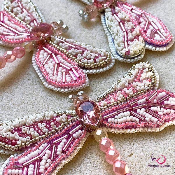 Broche Libellule Rose