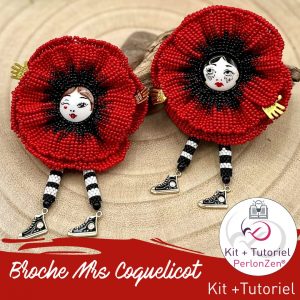 Kit + Tutoriel Broche Mrs Coqueliquot